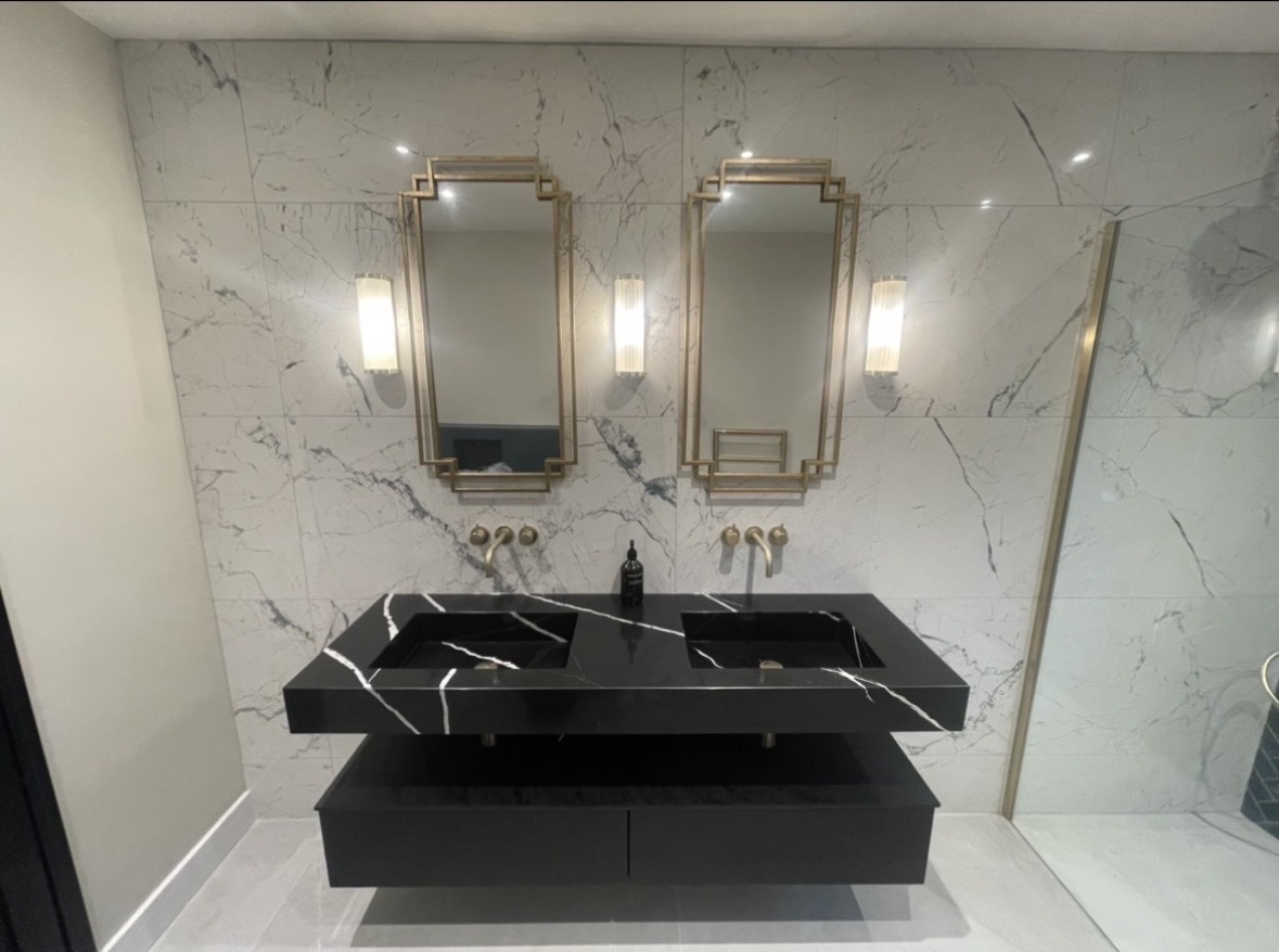 Double vanity bathroom installation preview